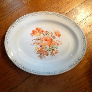 Century by Salem mid-century 23 k gold trim serving turkey platter plate dish